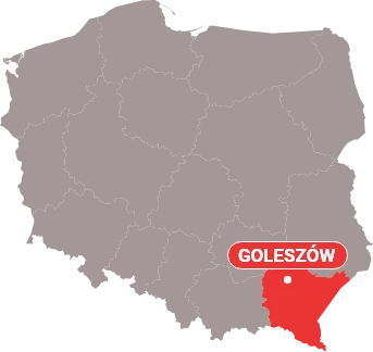 Karte von Polen mit markiertem Goleszów